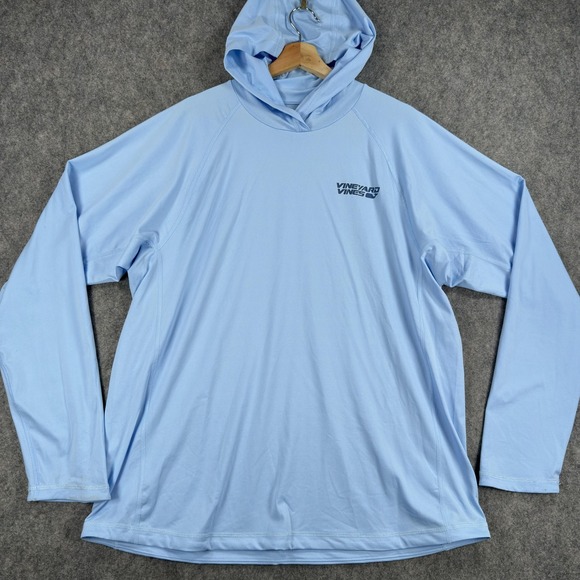 Vineyard Vines Other - Vineyard Vines Performance Hoodie Shirt Mens Large Blue Mahi Fishing Graphic